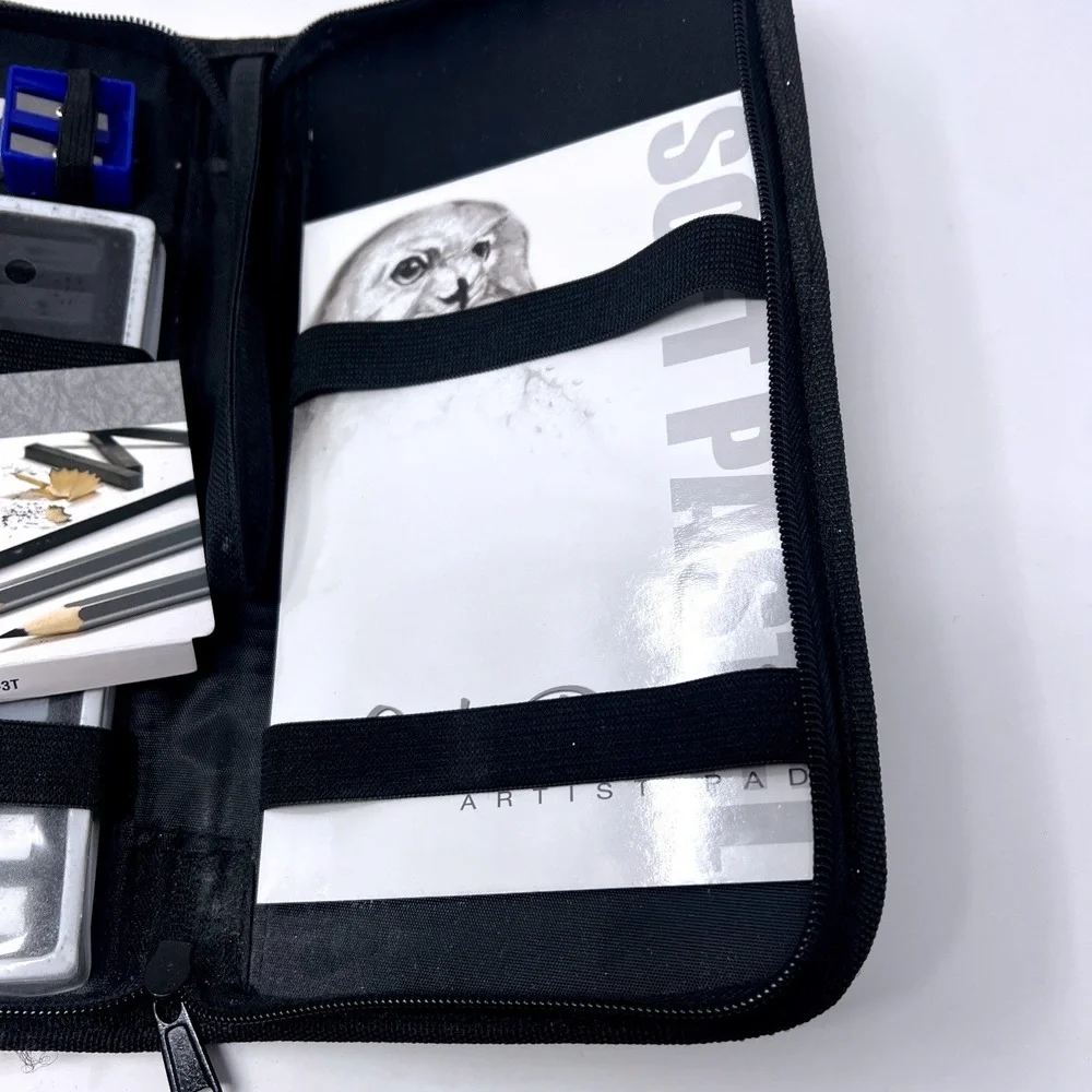 Royal & Langnickel Charcoal Sketching Art Set w/ Zipper Case & Pastel Pad Unused